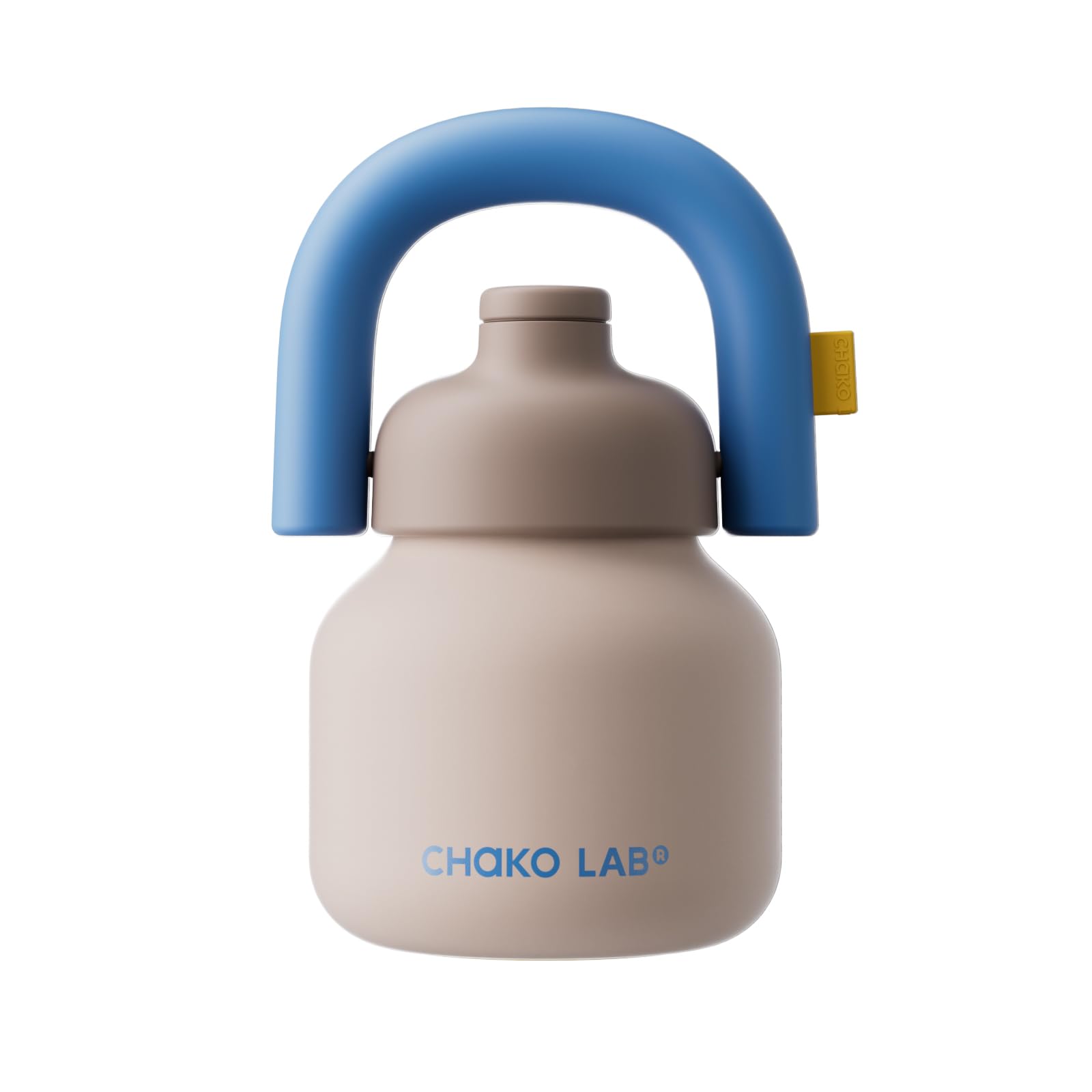 CHAKO LAB Water Bottle with Straw and Carry Handle | Wide Mouth vacuum insulated stainless steel Bottles | Reusable, leak-proof and BPA-free | 33oz(Green&Orange)
