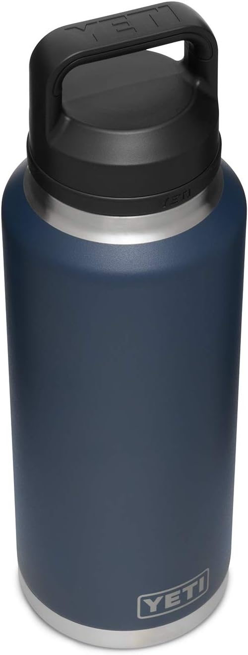 YETI Rambler 46 oz Bottle, Leakproof, Vacuum Insulated, Stainless Steel with Chug Cap, Navy